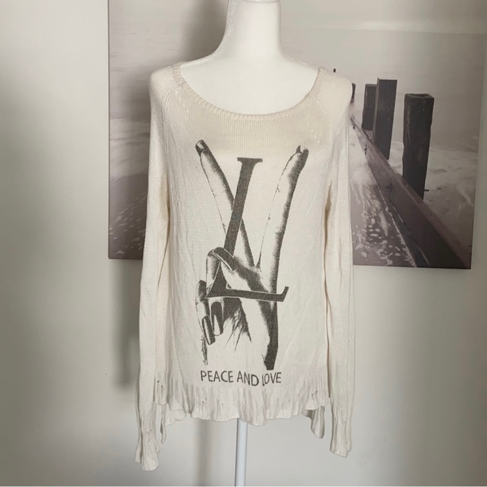 Lauren Moshi distressed sweater size medium